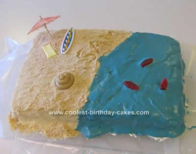 Homemade Beach Birthday Cake Idea