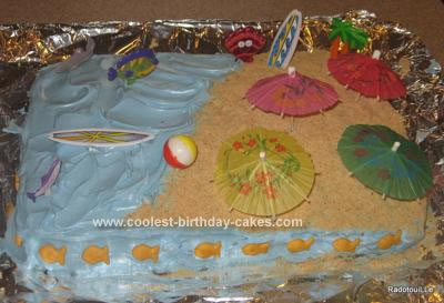 Homemade Beach Party Birthday Cake