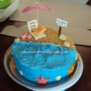 Homemade Beach Theme Birthday Cake