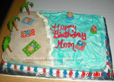 Homemade Beach Theme Cake