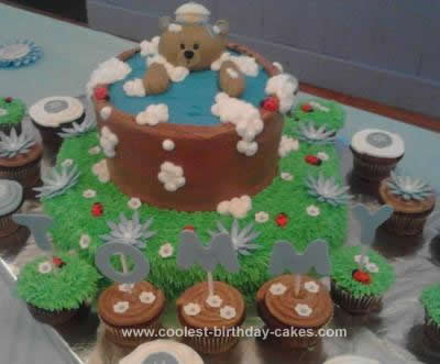 Homemade Bear Baby Shower Cake