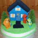 Homemade  Bear in the Big Blue House Cake