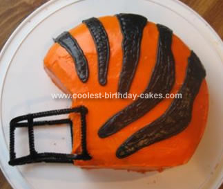 Homemade Bengals Helmet Cake