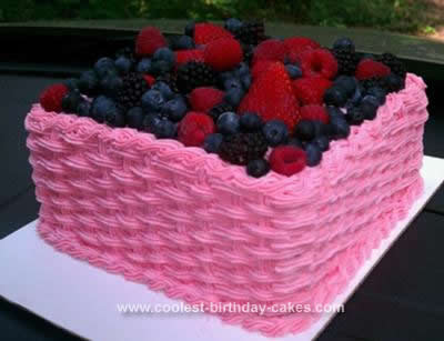 Homemade Berry Basket Cake
