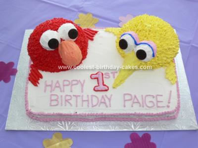 Big Bird And Elmo Birthday Cake