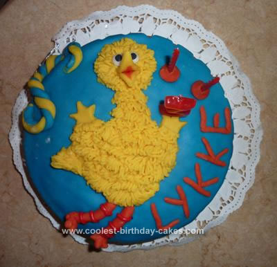 Homemade Big Bird Birthday Cake