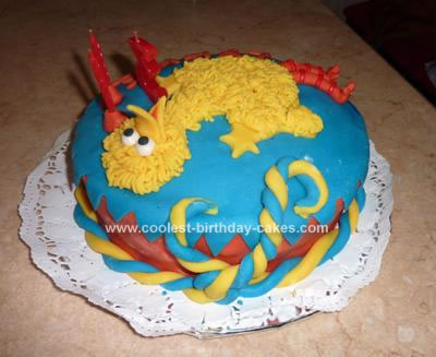 Homemade Big Bird Birthday Cake