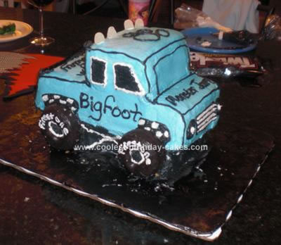 Homemade Big Foot Monster Truck Cake