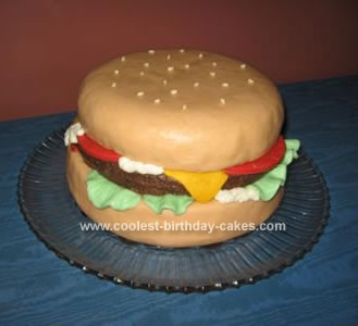 Homemade Birthday Burger Cake
