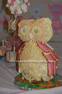 Homemade Birthday Owl Cake