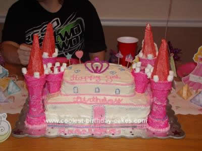 Homemade Birthday Princess Castle Cake