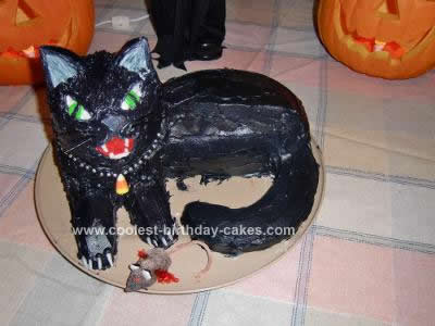 Homemade Black Cat Cake