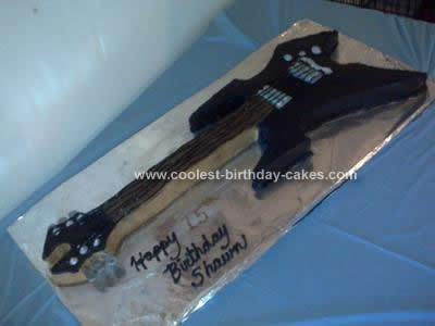 Homemade Black Electric Guitar Birthday Cake Design