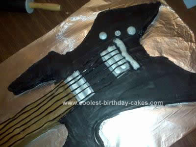 Homemade Black Electric Guitar Birthday Cake Design