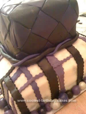 Homemade Black, Purple and White Birthday Cake