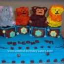 Homemade  Blocks Animals Baby Shower Cake