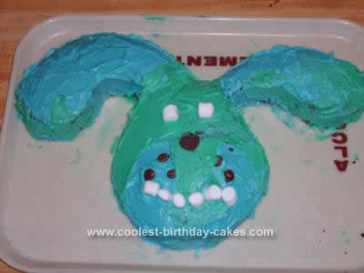 Homemade Blue Dog Birthday Cake Design