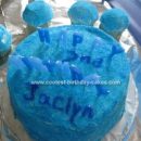 Homemade Blues Paw Print Cake