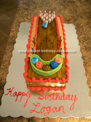 Homemade Bowling Alley Birthday Cake