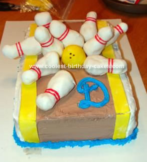 Homemade Bowling Party Birthday Cake