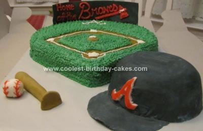 Homemade  Braves Baseball Cake