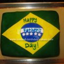 Homemade Brazilian Flag Cake