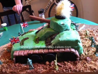 Homemade British Army Tank Cake