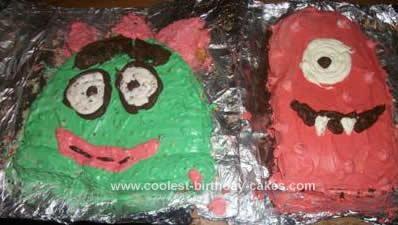 Homemade Brobee and Muno Birthday Cake