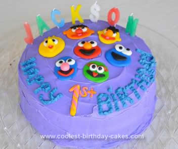 Homemade Budget Sesame Street Birthday Cake