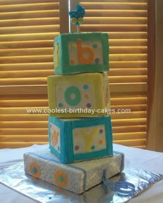 Homemade Building Blocks Baby Cake