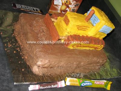 Homemade Bulldozer Kids Birthday Cake