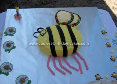 Homemade  Bumble Bee Birthday Cake