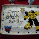 Homemade Bumble Bee Transformers Cake