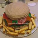 Homemade Burger And Fries Birthday Cake