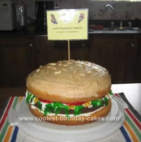Homemade Burger Birthday Cake