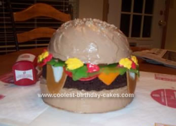 Homemade Burger Birthday Cake