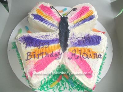 Homemade Butterfly 3rd Birthday Cake