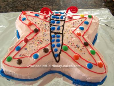 Homemade Butterfly Birthday Cake