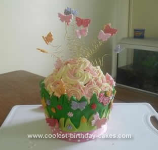 Homemade Butterfly Cupcake Birthday Cake