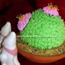Homemade Flowering Cactus Cake