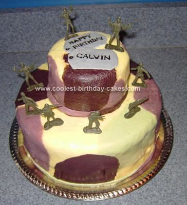 Homemade Camo Military Cake