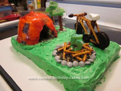 Homemade Camp Site Birthday Cake