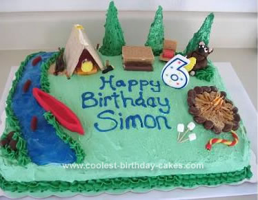 Homemade Camping Birthday Cake