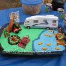 Homemade Camping Scene Birthday Cake