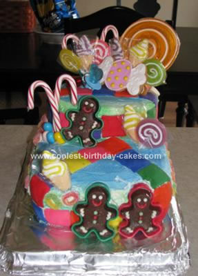Homemade Candy Land Birthday Cake