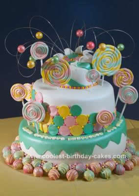 Homemade Candy Party Birthday Cake