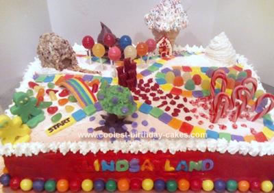 Homemade Candyland Game Cake