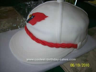 Homemade Cardinal Fan Hat Cake