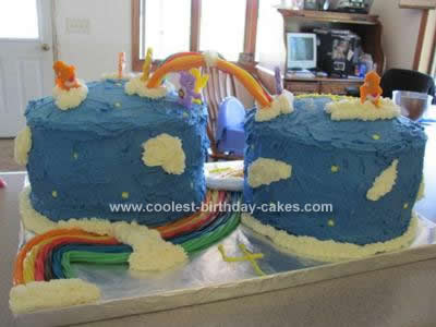 Homemade Care Bear Birthday Cake Idea
