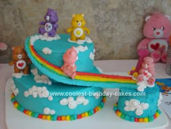 Homemade Care Bears Birthday Cake
